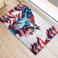 Personalized United States Independence Day Rubber Doormat Statue of Liberty Happy 4th Of July - Wonder Print Shop
