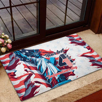 Personalized United States Independence Day Rubber Doormat Statue of Liberty Happy 4th Of July - Wonder Print Shop