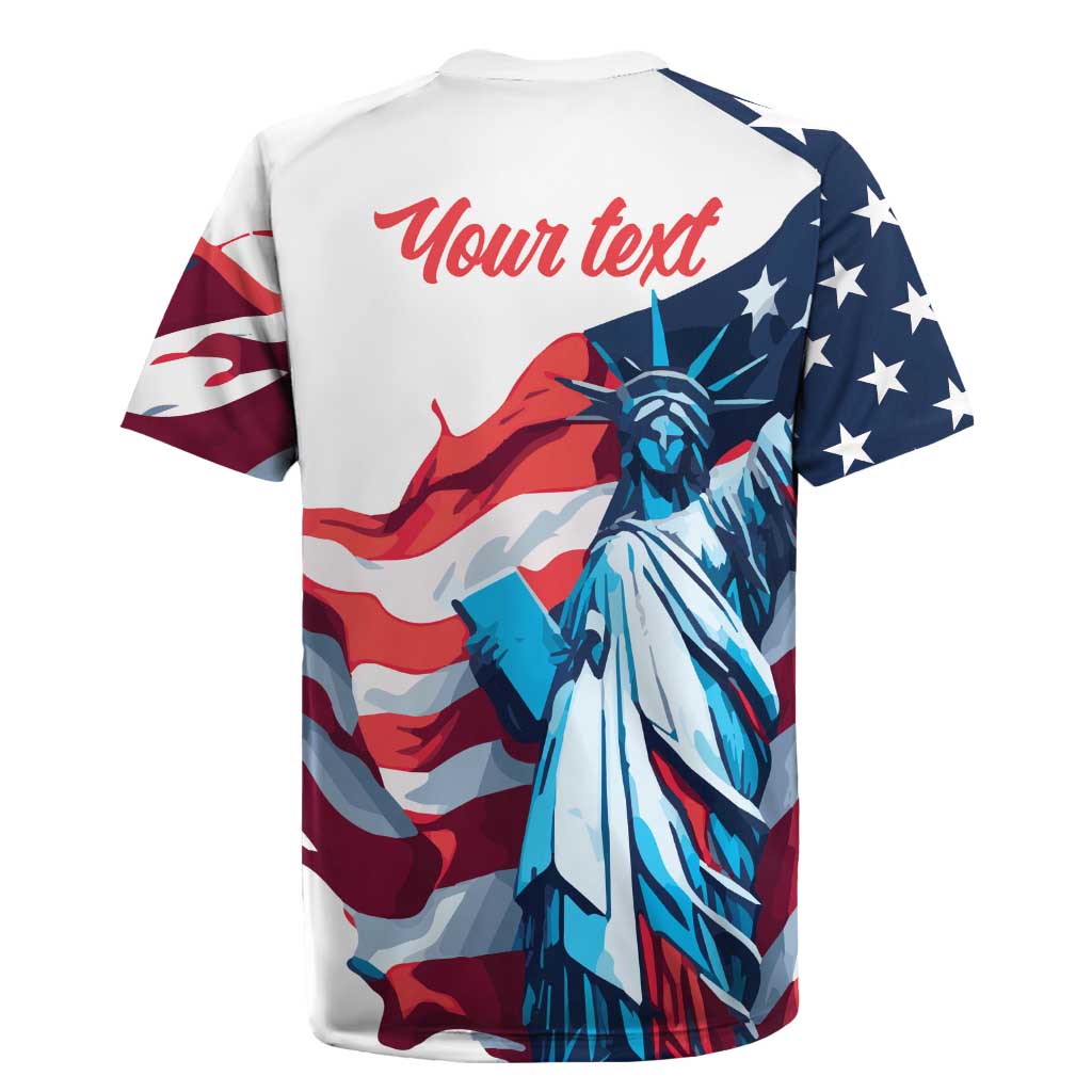 Personalized United States Independence Day Rugby Jersey Statue of Liberty Happy 4th Of July - Wonder Print Shop