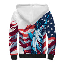 Personalized United States Independence Day Sherpa Hoodie Statue of Liberty Happy 4th Of July - Wonder Print Shop