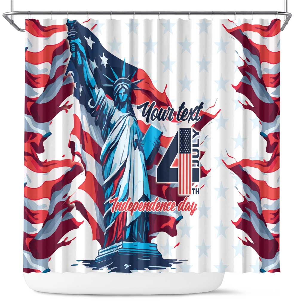 Personalized United States Independence Day Shower Curtain Statue of Liberty Happy 4th Of July