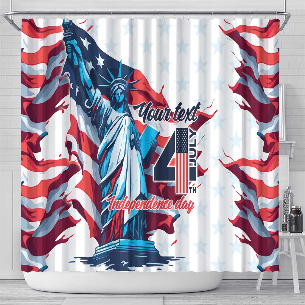 Personalized United States Independence Day Shower Curtain Statue of Liberty Happy 4th Of July