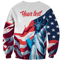 Personalized United States Independence Day Sweatshirt Statue of Liberty Happy 4th Of July - Wonder Print Shop
