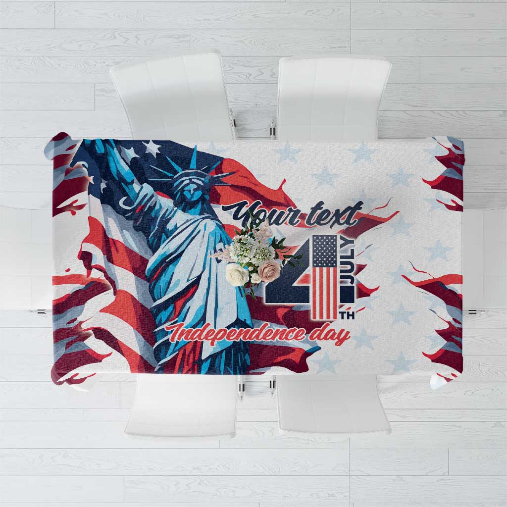 Personalized United States Independence Day Tablecloth Statue of Liberty Happy 4th Of July - Wonder Print Shop