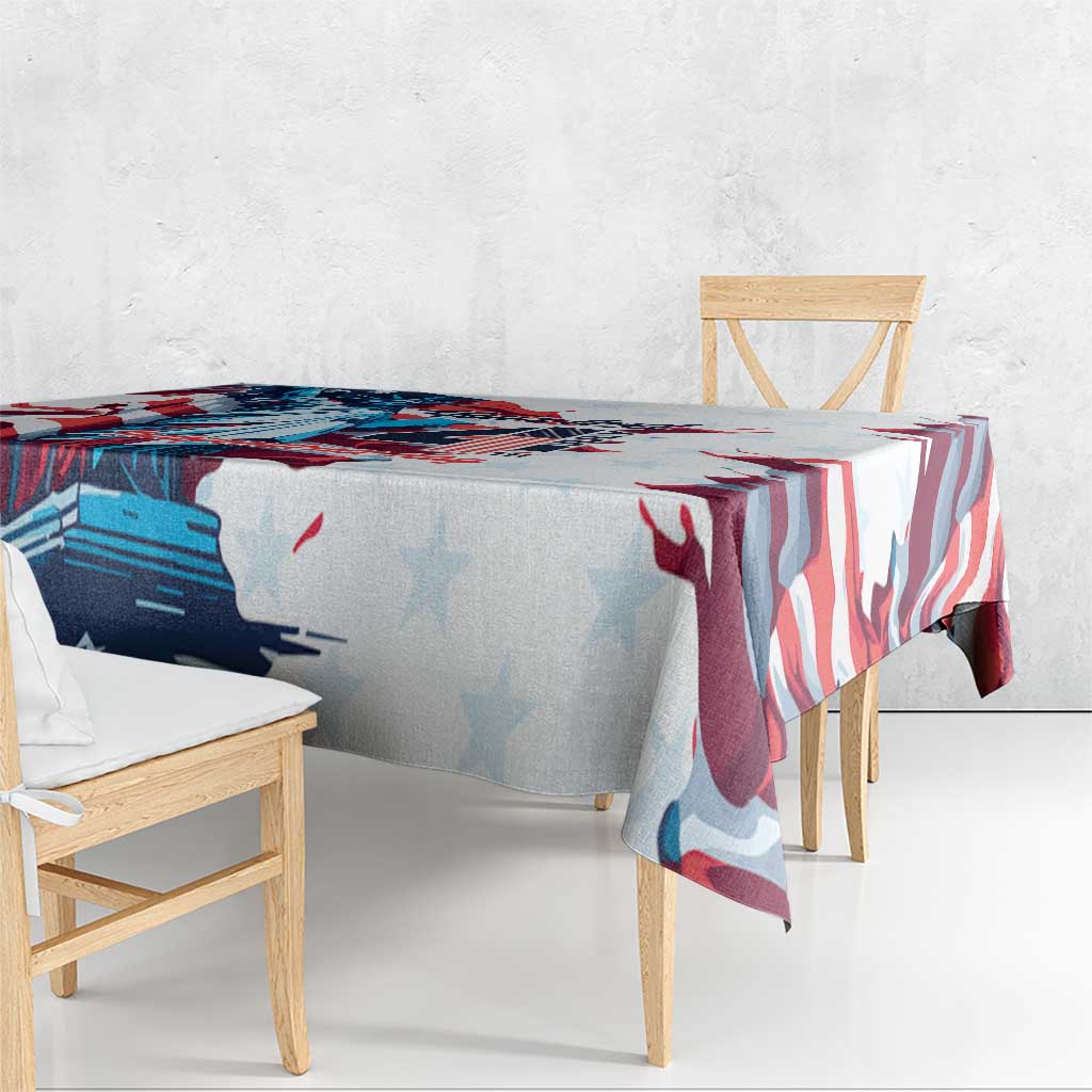 Personalized United States Independence Day Tablecloth Statue of Liberty Happy 4th Of July - Wonder Print Shop