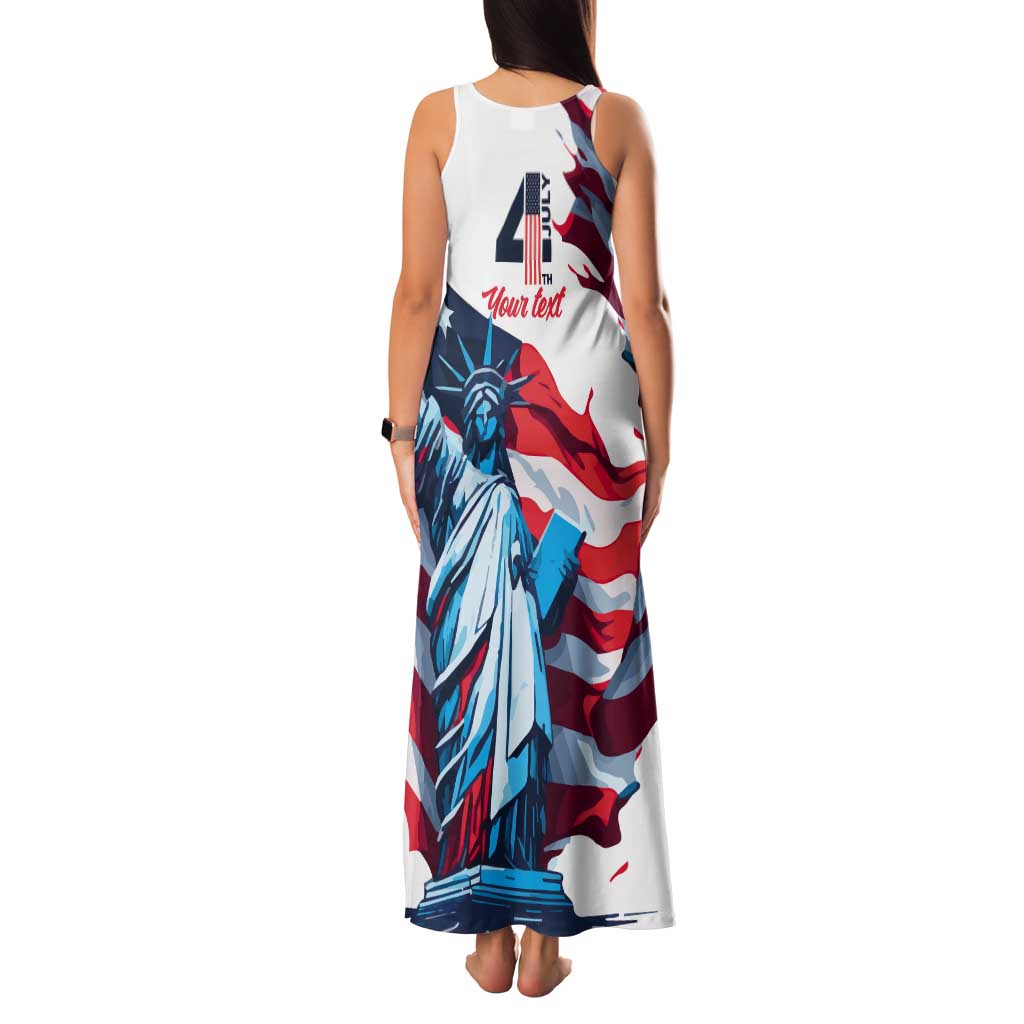Personalized United States Independence Day Tank Maxi Dress Statue of Liberty Happy 4th Of July - Wonder Print Shop