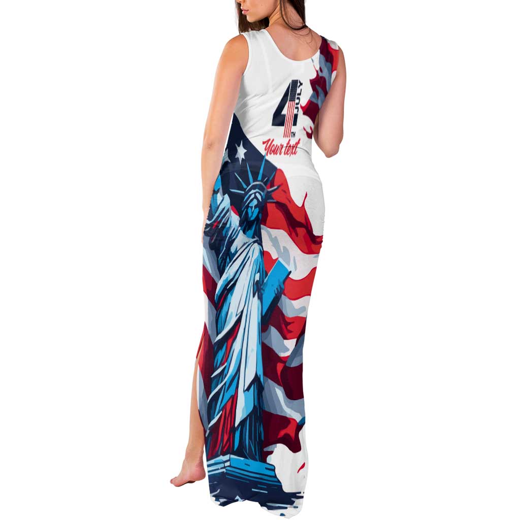 Personalized United States Independence Day Tank Maxi Dress Statue of Liberty Happy 4th Of July - Wonder Print Shop
