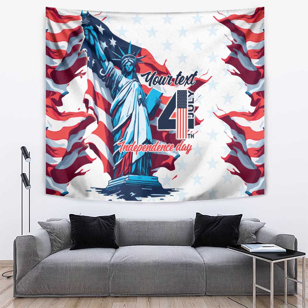 Personalized United States Independence Day Tapestry Statue of Liberty Happy 4th Of July - Wonder Print Shop