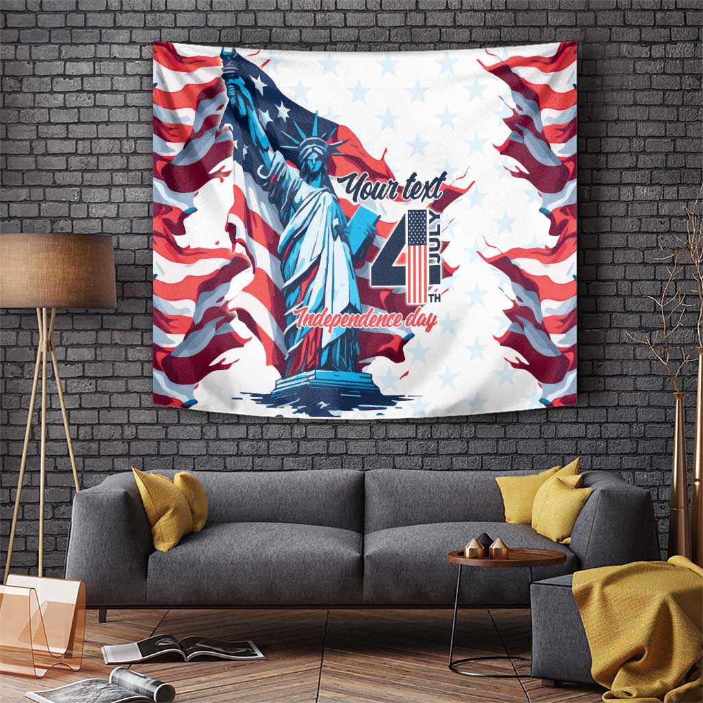 Personalized United States Independence Day Tapestry Statue of Liberty Happy 4th Of July - Wonder Print Shop