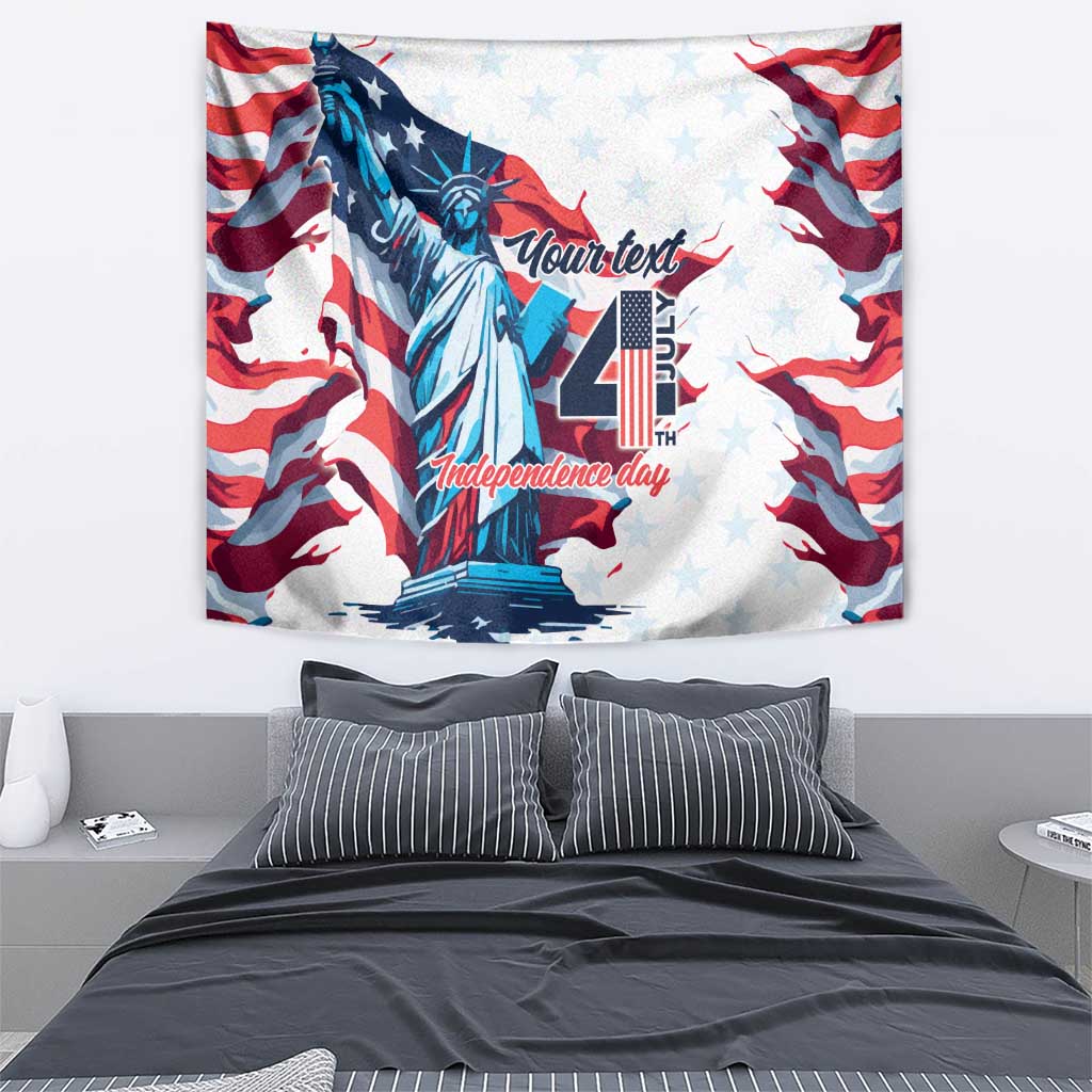 Personalized United States Independence Day Tapestry Statue of Liberty Happy 4th Of July - Wonder Print Shop
