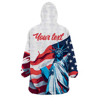 Personalized United States Independence Day Wearable Blanket Hoodie Statue of Liberty Happy 4th Of July - Wonder Print Shop