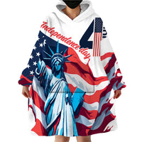 Personalized United States Independence Day Wearable Blanket Hoodie Statue of Liberty Happy 4th Of July - Wonder Print Shop