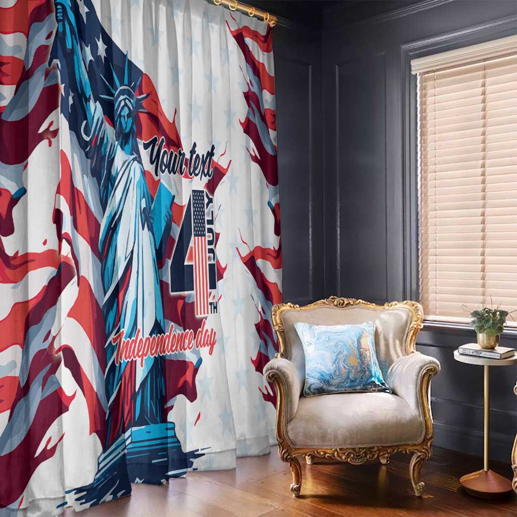 Personalized United States Independence Day Window Curtain Statue of Liberty Happy 4th Of July - Wonder Print Shop