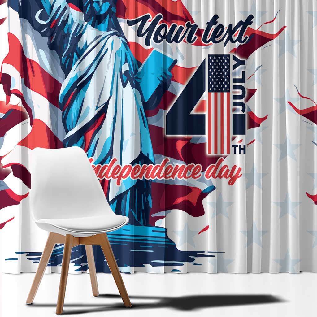 Personalized United States Independence Day Window Curtain Statue of Liberty Happy 4th Of July - Wonder Print Shop
