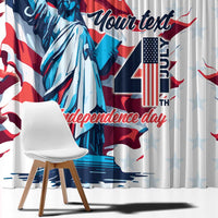 Personalized United States Independence Day Window Curtain Statue of Liberty Happy 4th Of July - Wonder Print Shop