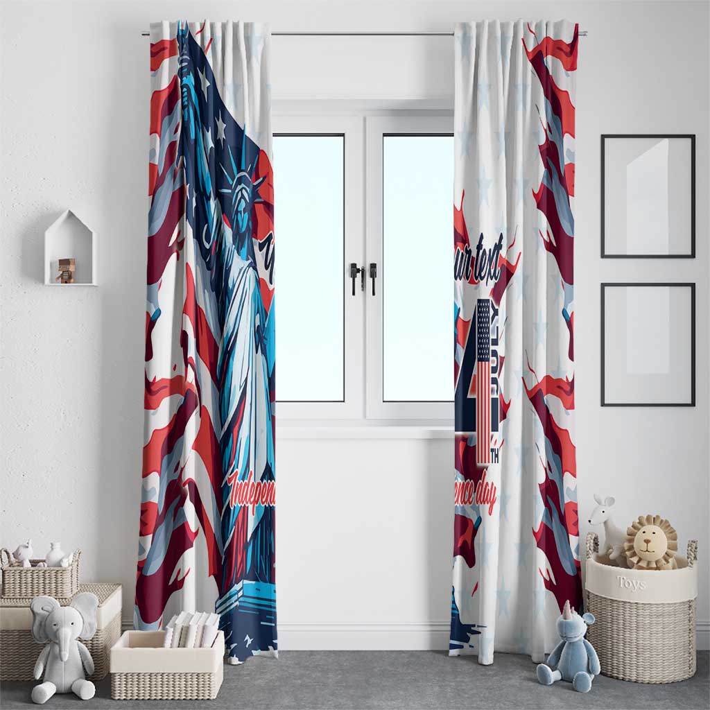 Personalized United States Independence Day Window Curtain Statue of Liberty Happy 4th Of July - Wonder Print Shop