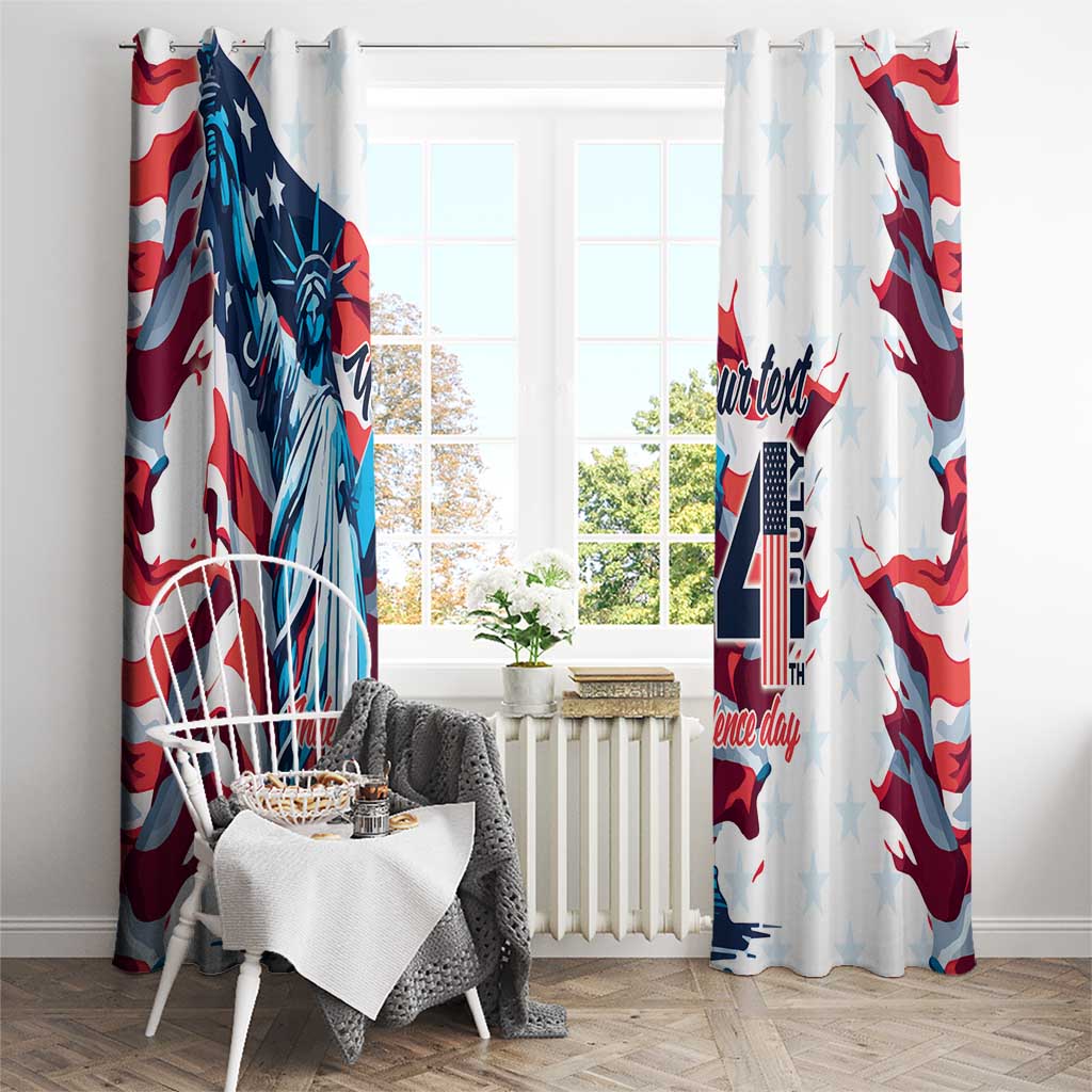 Personalized United States Independence Day Window Curtain Statue of Liberty Happy 4th Of July - Wonder Print Shop