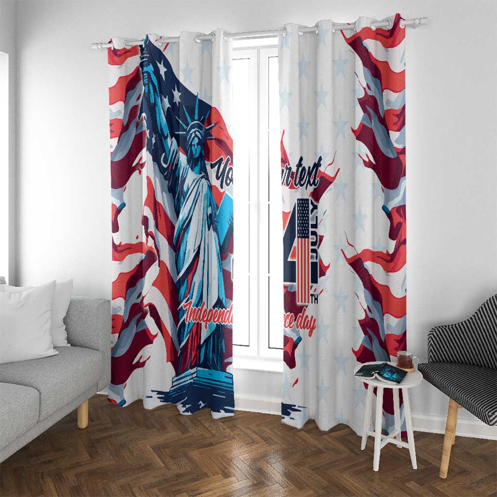 Personalized United States Independence Day Window Curtain Statue of Liberty Happy 4th Of July - Wonder Print Shop