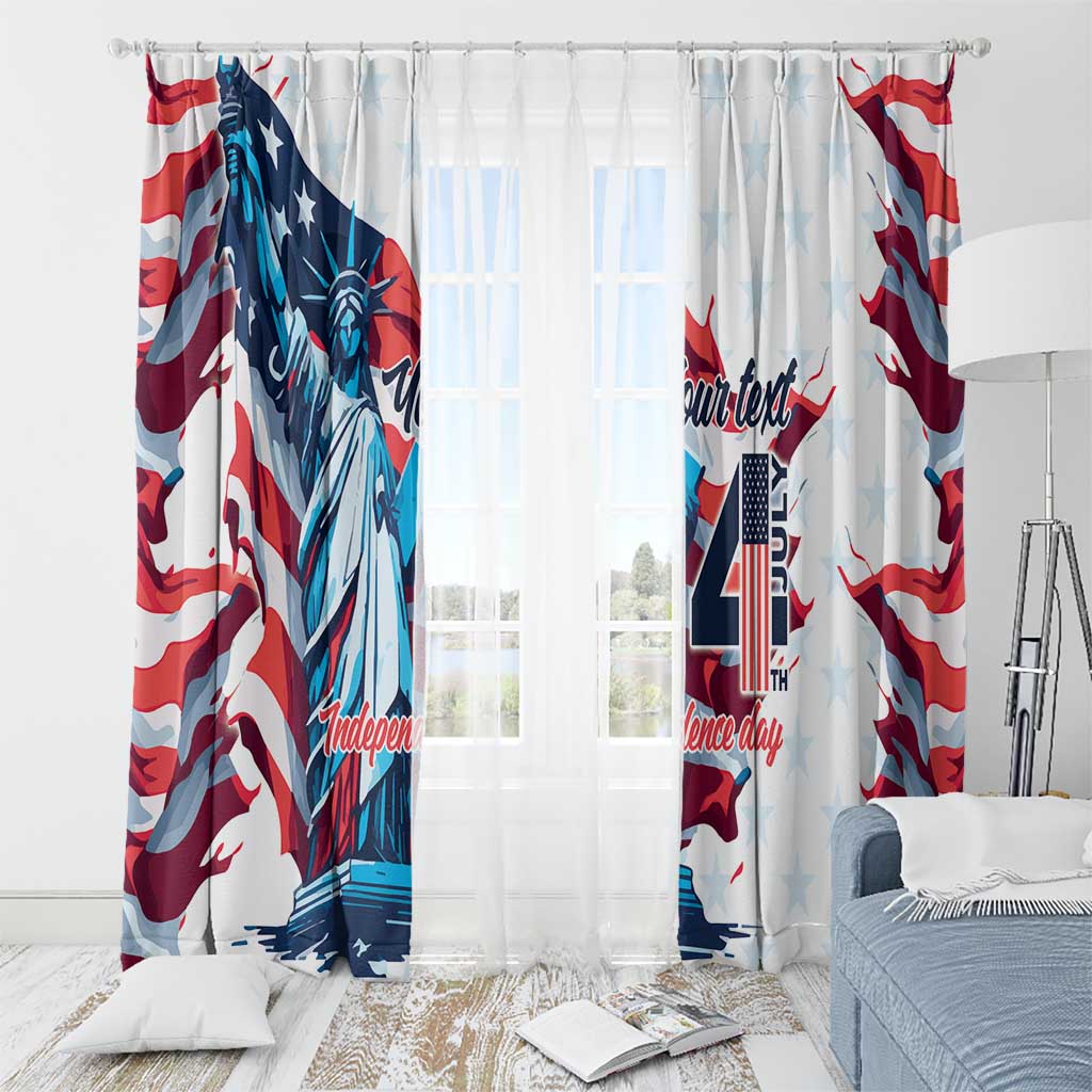 Personalized United States Independence Day Window Curtain Statue of Liberty Happy 4th Of July - Wonder Print Shop