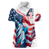 Personalized United States Independence Day Women Polo Shirt Statue of Liberty Happy 4th Of July - Wonder Print Shop