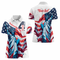 Personalized United States Independence Day Women Polo Shirt Statue of Liberty Happy 4th Of July - Wonder Print Shop