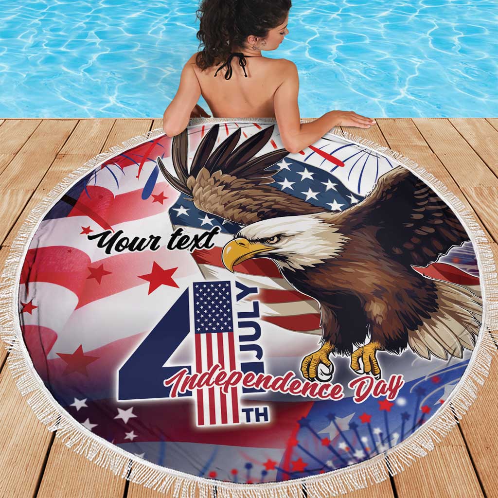 Personalized American Eagles 4th of July Beach Blanket USA Independence Day LT9 - Wonder Print Shop