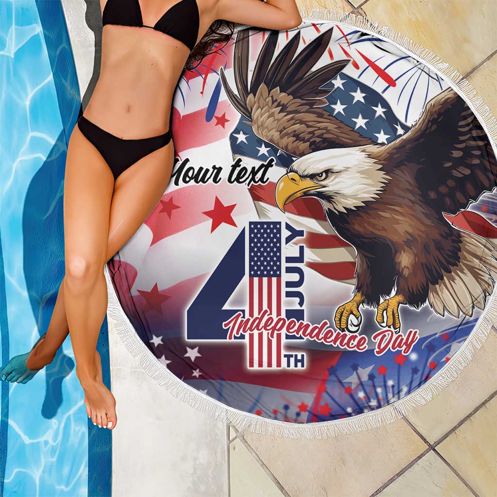 Personalized American Eagles 4th of July Beach Blanket USA Independence Day LT9 - Wonder Print Shop