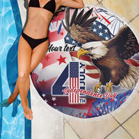 Personalized American Eagles 4th of July Beach Blanket USA Independence Day LT9 - Wonder Print Shop