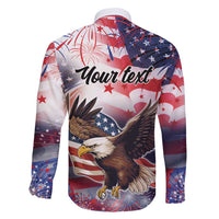 Personalized American Eagles 4th of July Family Matching Long Sleeve Bodycon Dress and Hawaiian Shirt USA Independence Day LT9 - Wonder Print Shop