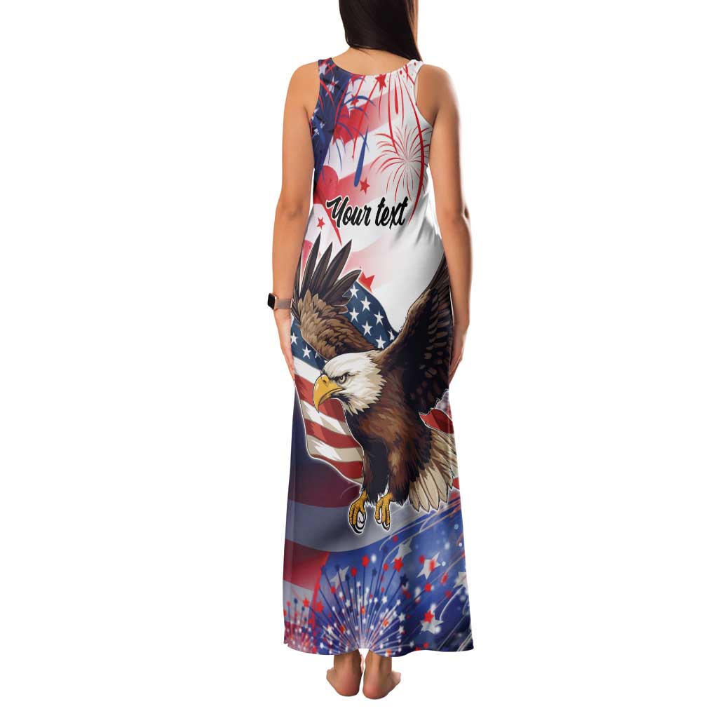 Personalized American Eagles 4th of July Family Matching Tank Maxi Dress and Hawaiian Shirt USA Independence Day - Wonder Print Shop