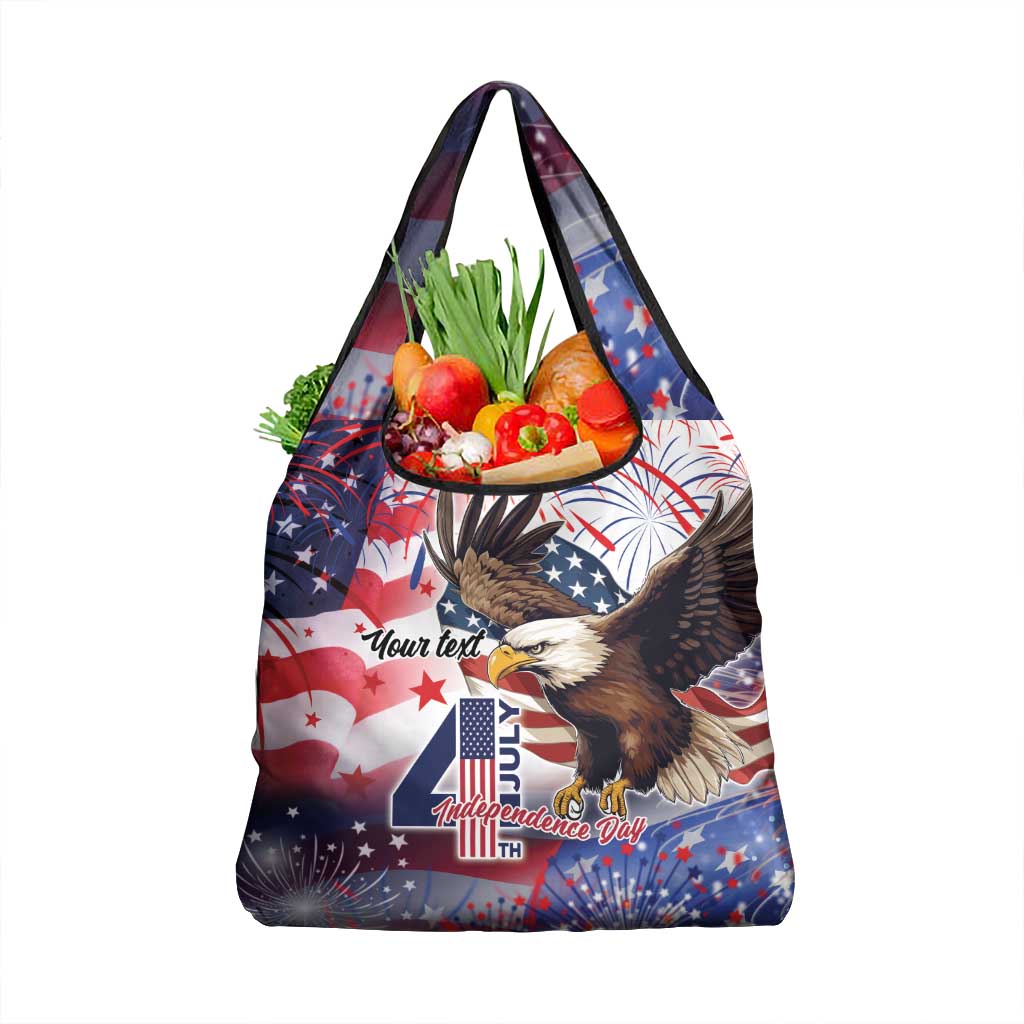 Personalized American Eagles 4th of July Grocery Bag USA Independence Day