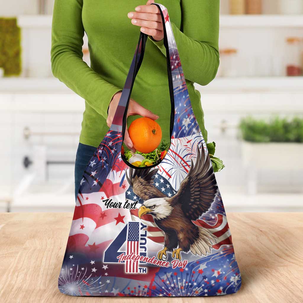 Personalized American Eagles 4th of July Grocery Bag USA Independence Day