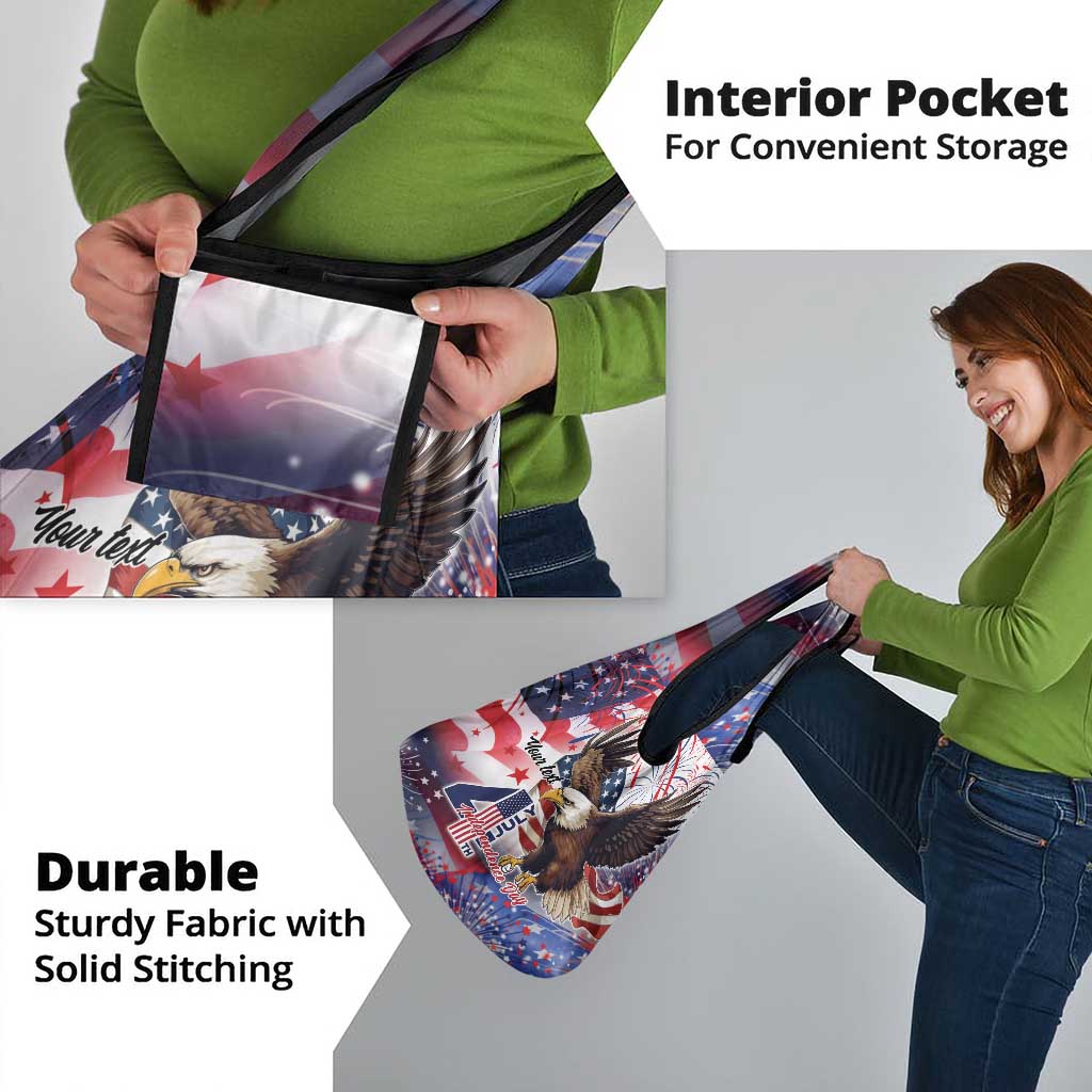 Personalized American Eagles 4th of July Grocery Bag USA Independence Day