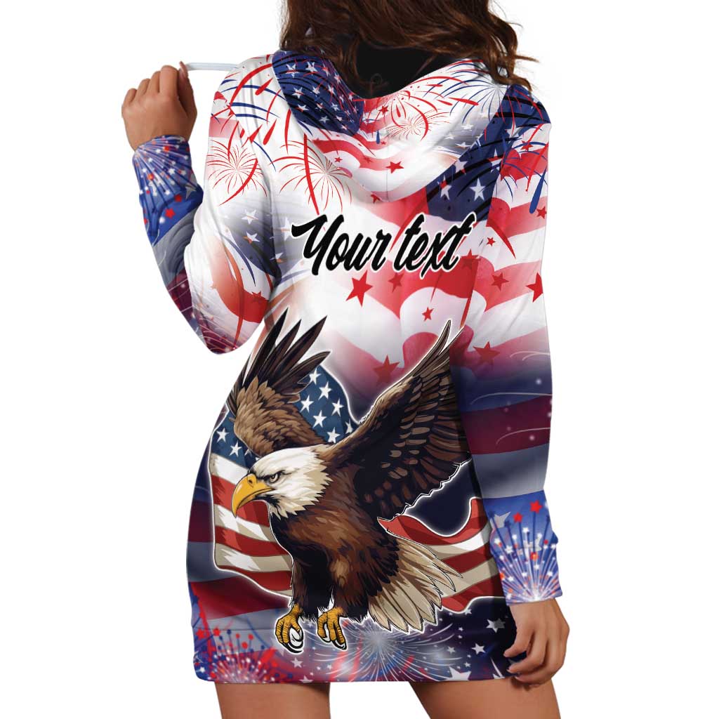 Personalized American Eagles 4th of July Hoodie Dress USA Independence Day - Wonder Print Shop