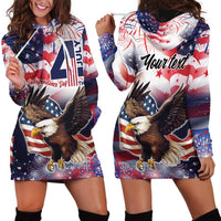 Personalized American Eagles 4th of July Hoodie Dress USA Independence Day - Wonder Print Shop