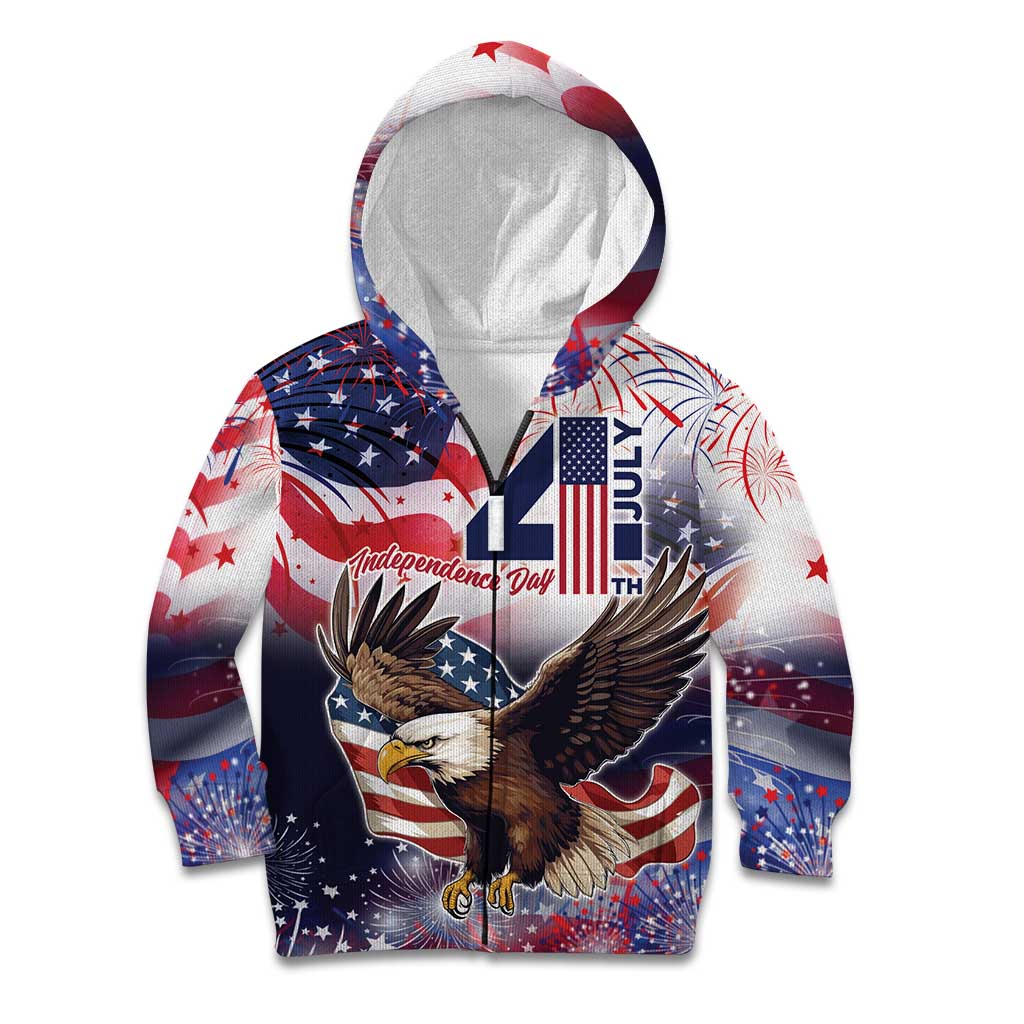 Personalized American Eagles 4th of July Kid Hoodie USA Independence Day - Wonder Print Shop