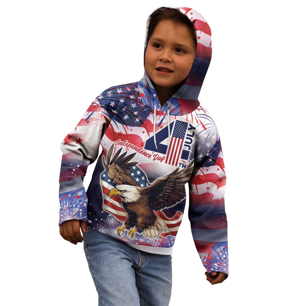 Personalized American Eagles 4th of July Kid Hoodie USA Independence Day - Wonder Print Shop