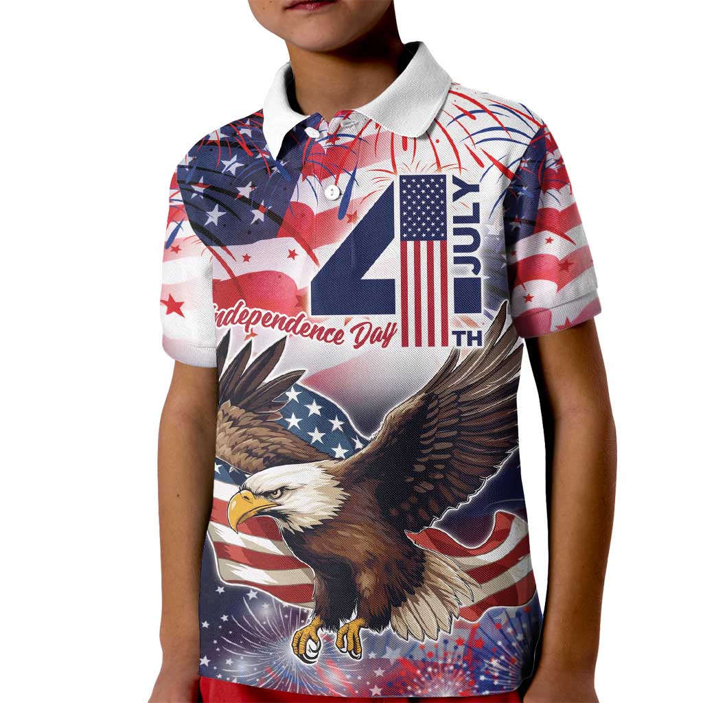Personalized American Eagles 4th of July Kid Polo Shirt USA Independence Day - Wonder Print Shop