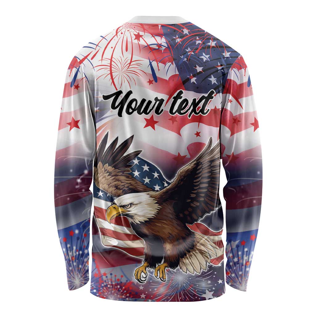 Personalized American Eagles 4th of July Long Sleeve Shirt USA Independence Day - Wonder Print Shop