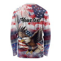 Personalized American Eagles 4th of July Long Sleeve Shirt USA Independence Day - Wonder Print Shop
