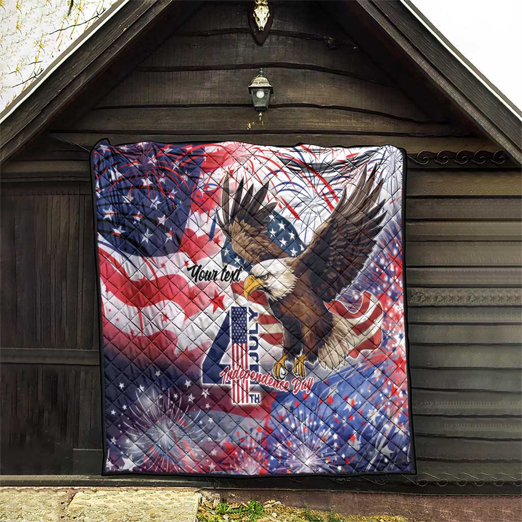 Personalized American Eagles 4th of July Quilt USA Independence Day - Wonder Print Shop