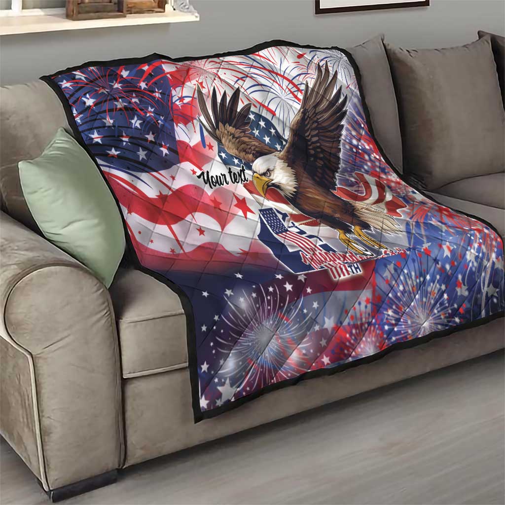 Personalized American Eagles 4th of July Quilt USA Independence Day - Wonder Print Shop