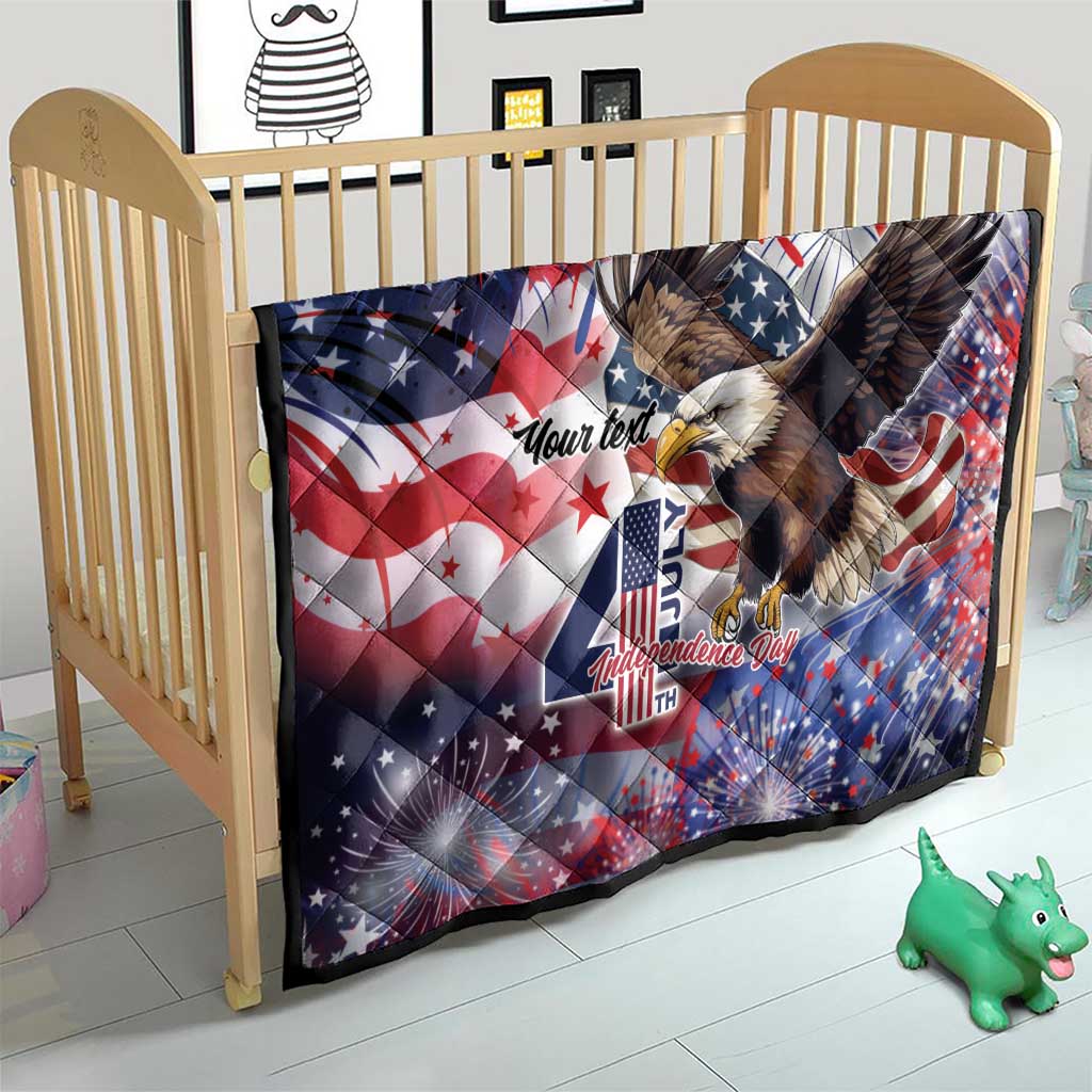 Personalized American Eagles 4th of July Quilt USA Independence Day - Wonder Print Shop