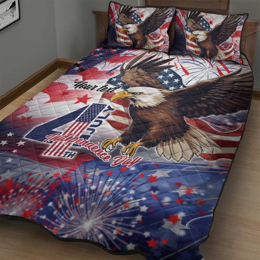 Personalized American Eagles 4th of July Quilt Bed Set USA Independence Day - Wonder Print Shop