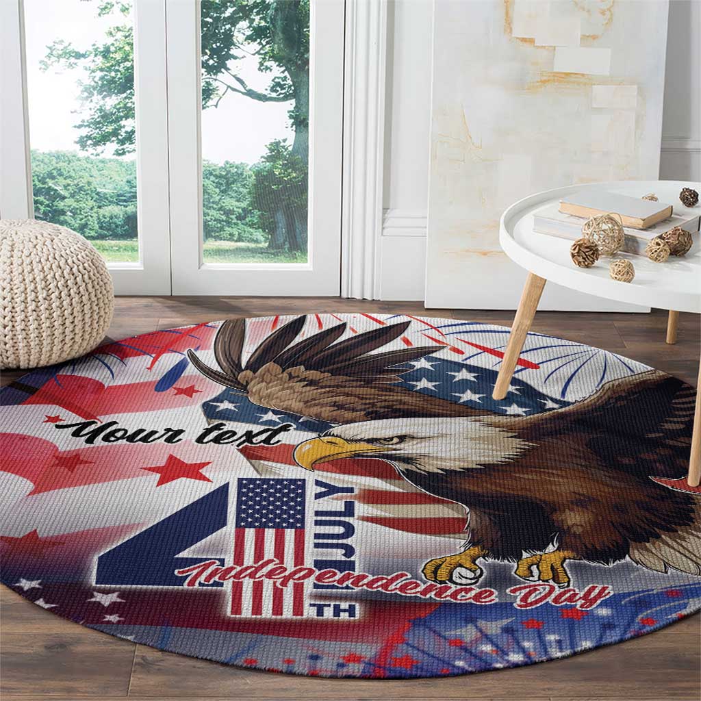 Personalized American Eagles 4th of July Round Carpet USA Independence Day