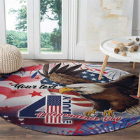 Personalized American Eagles 4th of July Round Carpet USA Independence Day