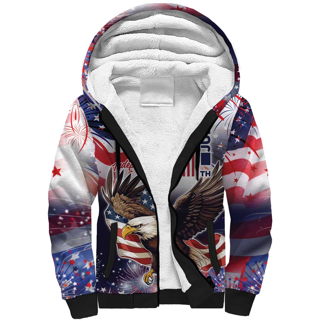 Personalized American Eagles 4th of July Sherpa Hoodie USA Independence Day - Wonder Print Shop