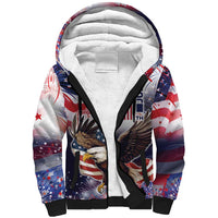 Personalized American Eagles 4th of July Sherpa Hoodie USA Independence Day - Wonder Print Shop