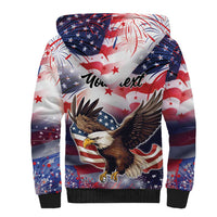 Personalized American Eagles 4th of July Sherpa Hoodie USA Independence Day - Wonder Print Shop