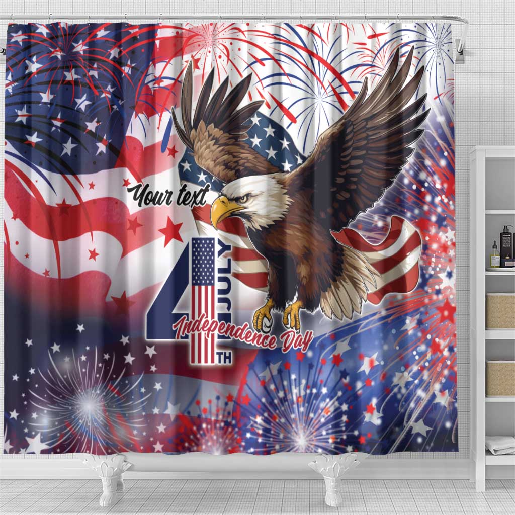Personalized American Eagles 4th of July Shower Curtain USA Independence Day